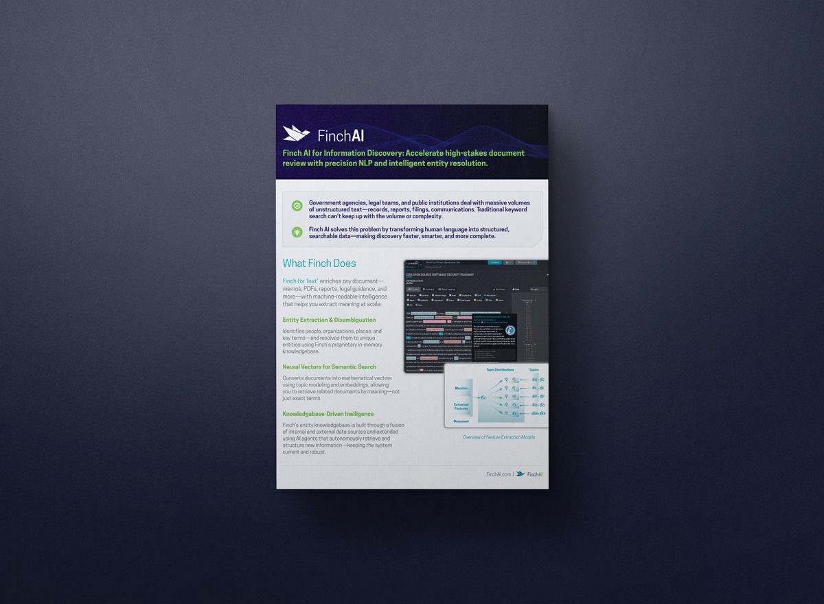 Finch AI for Information Discovery Mockup Image